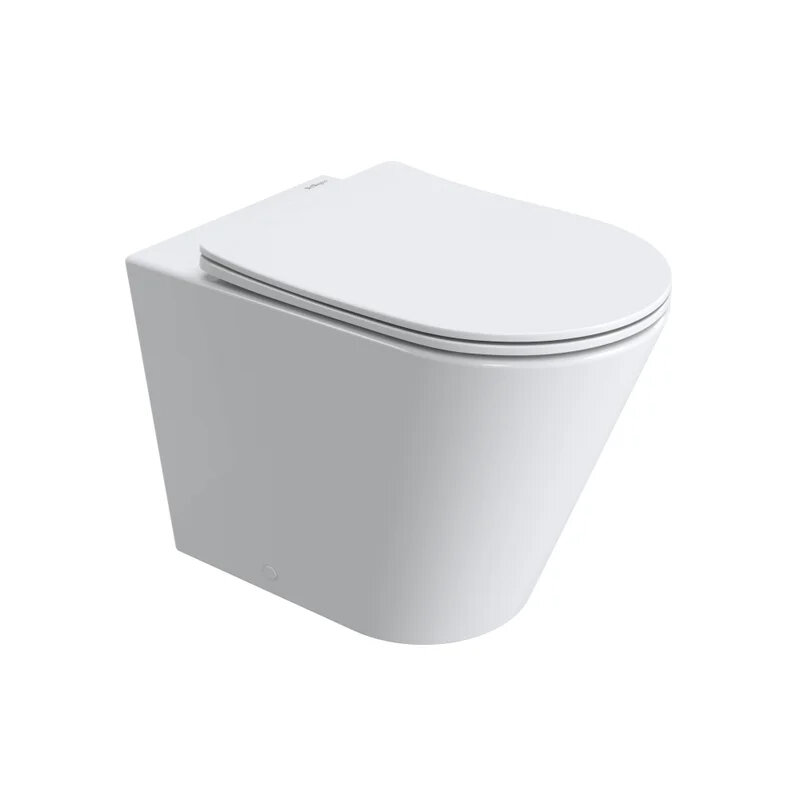 Изображение товара Унитаз приставной напольный BelBagno Flay BB1003CB-TOR/SC, безободковый, смыв торнадо, сиденье микролифт, цвет белый