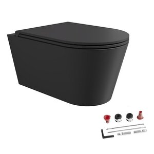 Изображение товара Унитаз подвесной Alice Hide 31170108SET, с крышкой Soft-Close, безободковый, черный матовый