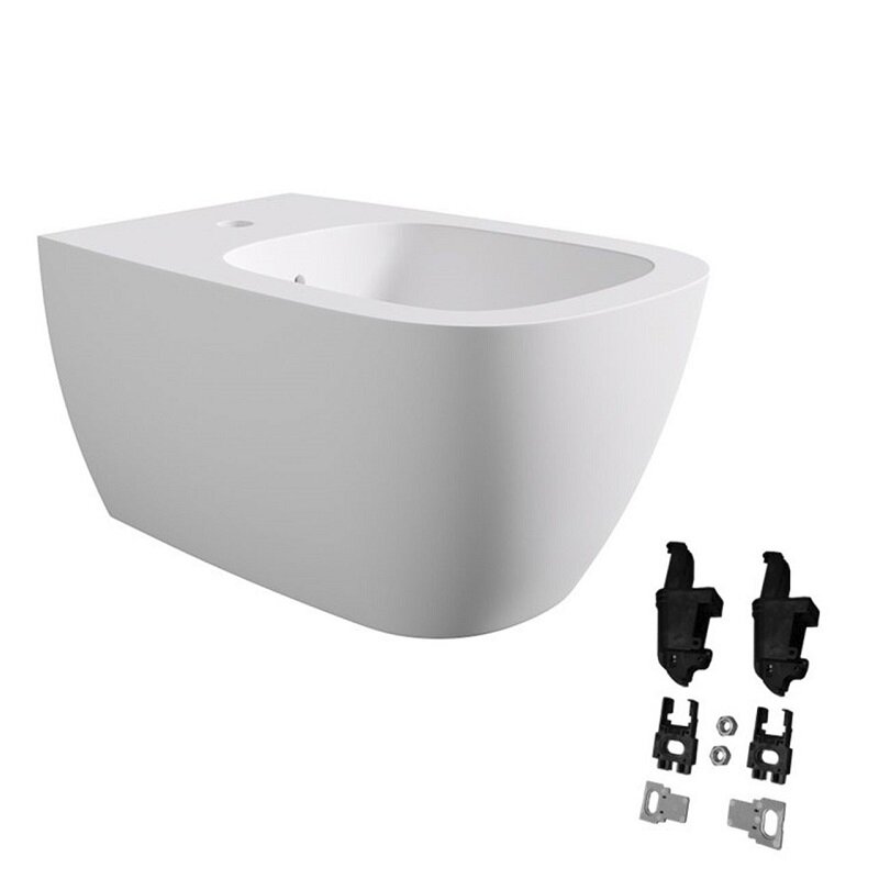 Изображение товара Подвесное биде Alice Wunder 45010109SET из фарфора белое матовое