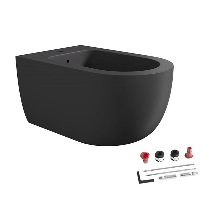 Изображение товара Биде подвесное Alice Unica 32250108SET, с набором крепления, цвет черный матовый