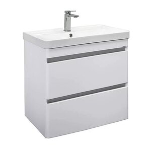 Изображение товара Подвесная тумба с раковиной Comforty Валдай 70 см белая матовая МДФ