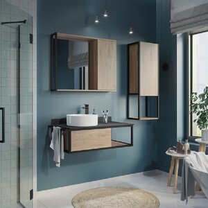 Изображение товара Тумба с раковиной Comforty Лиссабон 00-00006269, 95 см, подвесная, цвет дуб темный