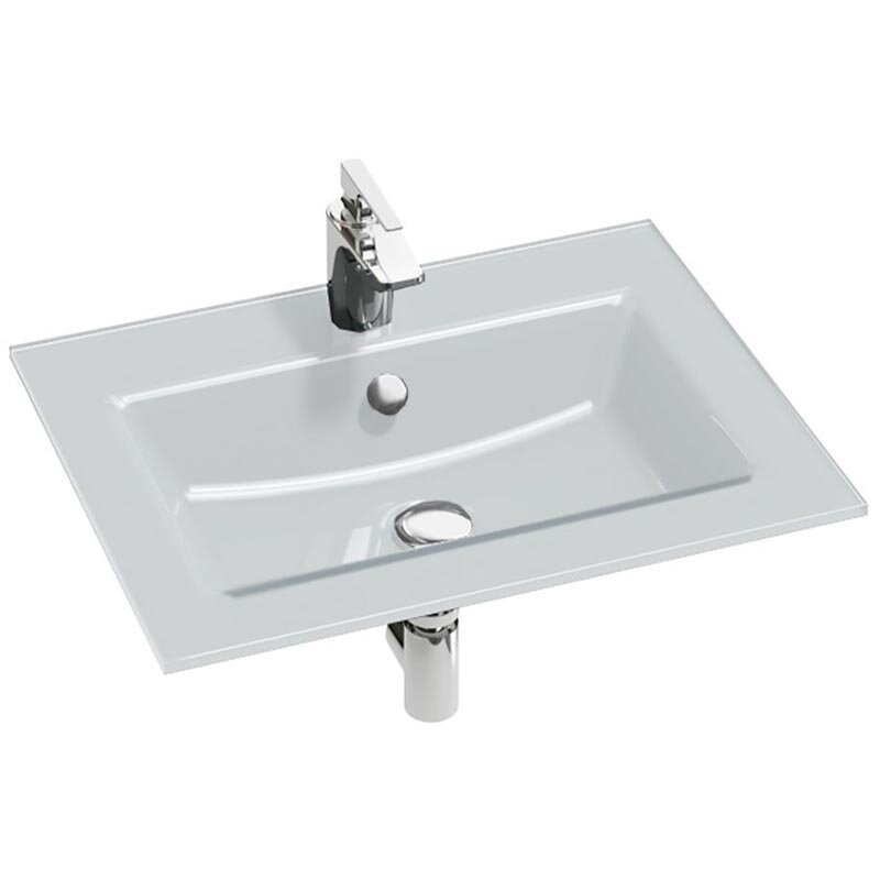 Изображение товара Стеклянная раковина Jacob Delafon Vox EB2105-DD1 61x46,5 см белая глянцевая