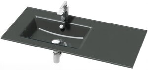 Изображение товара Раковина стеклянная Jacob Delafon Vox EB2103-DD2, 100 х 46 см, левая, серая глянцевая