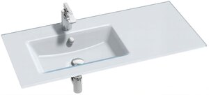 Изображение товара Раковина стеклянная Jacob Delafon Vox EB2103-DD1, 100 х 46 см, левая, белая глянцевая Изображение товара Раковина стеклянная Jacob Delafon Vox EB2103-DD1, 100 х 46 см, левая, белая глянцевая
