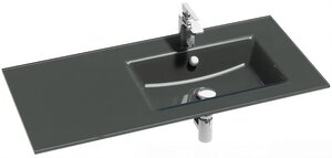 Изображение товара Раковина стеклянная Jacob Delafon Vox EB2102-DD2, 100 х 46 см, правая, серая глянцевая