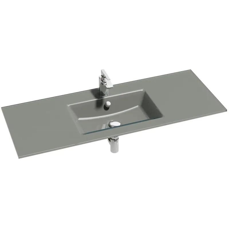 Изображение товара Раковина-столешница стеклянная Jacob Delafon VOX EB2101-DD2, 120 х 46 см, серая глянцевая