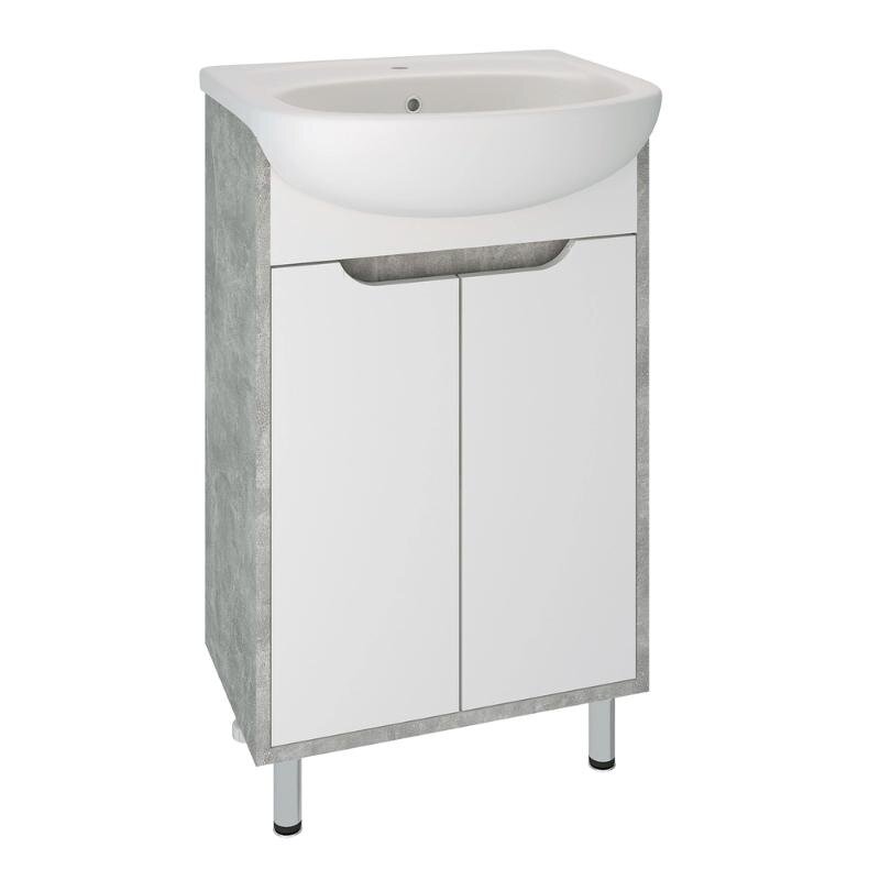 Изображение товара Тумба под раковину Runo Эко 50 см напольная бело-серая Россия