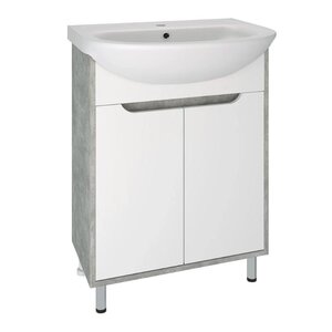 Изображение товара Тумба под раковину Runo Эко 60 см напольная белый/серый бетон