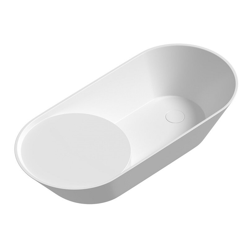 Изображение товара Раковина Abber Bequem AC2120 72 см овальная фаянс белая для ванной угловая
