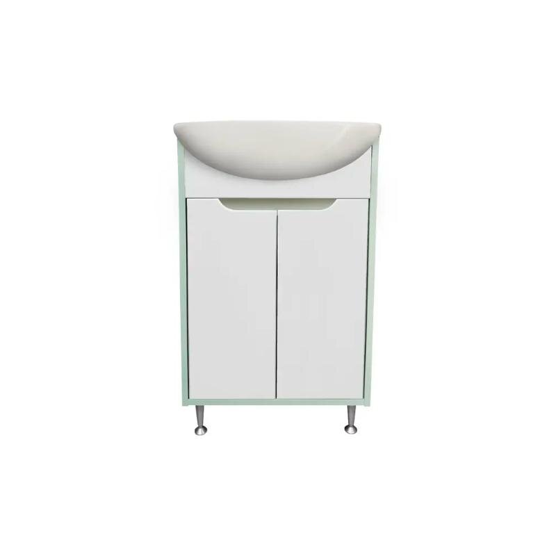 Изображение товара Тумба под раковину Runo Эконова 50 см белый бирюзовый напольная Россия
