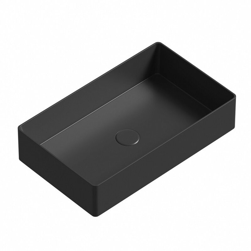 Изображение товара Раковина Abber Rechteck AC2220MB, 60 см, фаянс, накладная, черная матовая