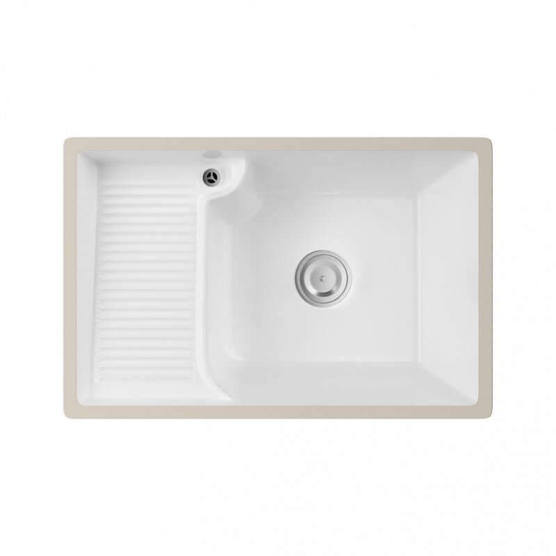 Изображение товара Раковина Abber Rechteck AC2226L 64 см фаянс встраиваемая белая Германия