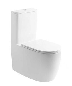 Изображение товара Унитаз-моноблок безободковый SantiLine SL-5047, сиденье тонкое микролифт, смыв торнадо, белый