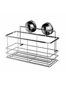 Изображение товара Полка-решётка Ridder высокая 12010300 на присосках для ванной комнаты хром 255x98 мм