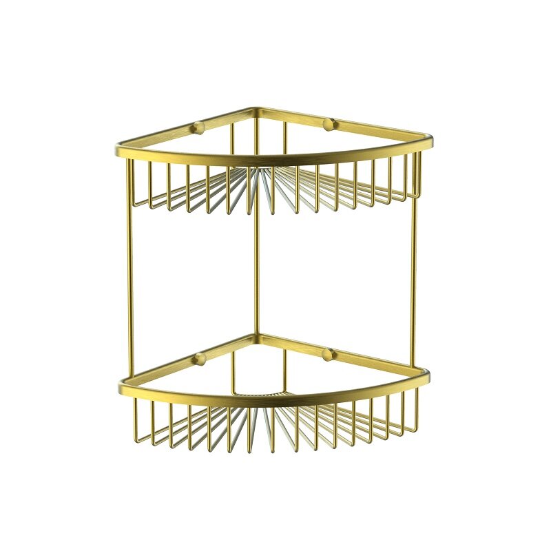 Изображение товара Полка угловая 2-ярусная Wonzon & Woghand WW-4128-BG, PVD золото брашированное