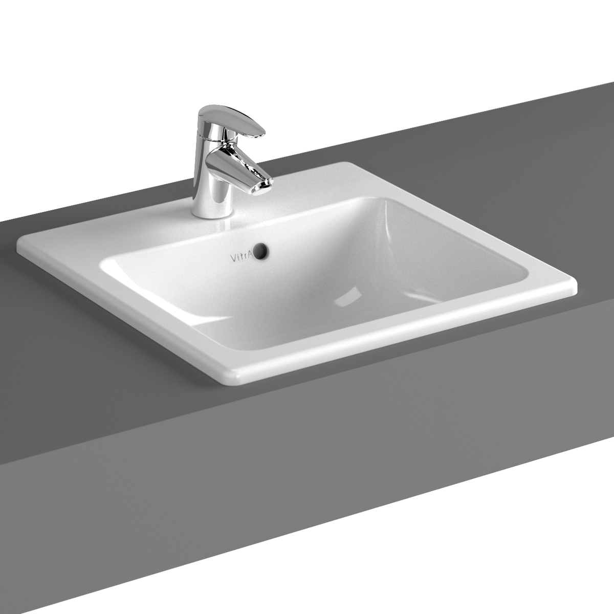 Изображение товара Раковина Vitra S20 45 см, накладная, квадратная, фарфор, белый, гарантия 10 лет
