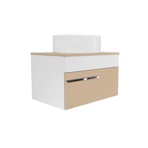 Изображение товара Тумба под раковину Runo Вудлайн 00-00004900, 65 см, подвесная, цвет белый/крем