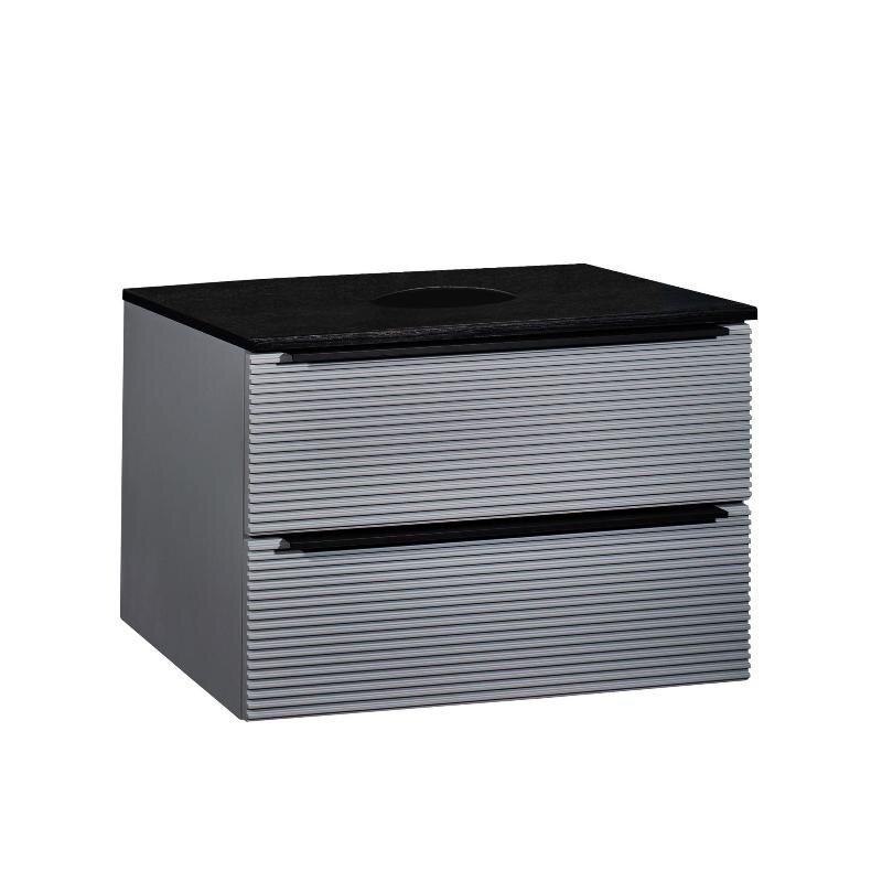 Изображение товара Подвесная тумба под раковину Runo Орлеан 60 см черная/серая для ванной комнаты