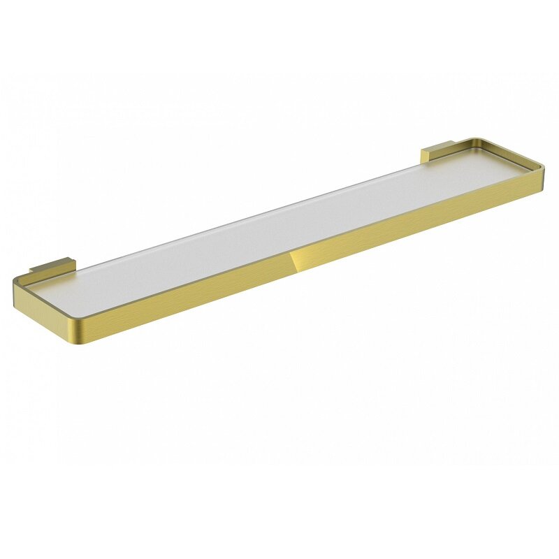 Изображение товара Полка стеклянная Wonzon & Woghand Lotte WW-8327A-BG, PVD, держатели золото брашированное Изображение товара Полка стеклянная Wonzon & Woghand Lotte WW-8327A-BG, PVD, держатели золото брашированное