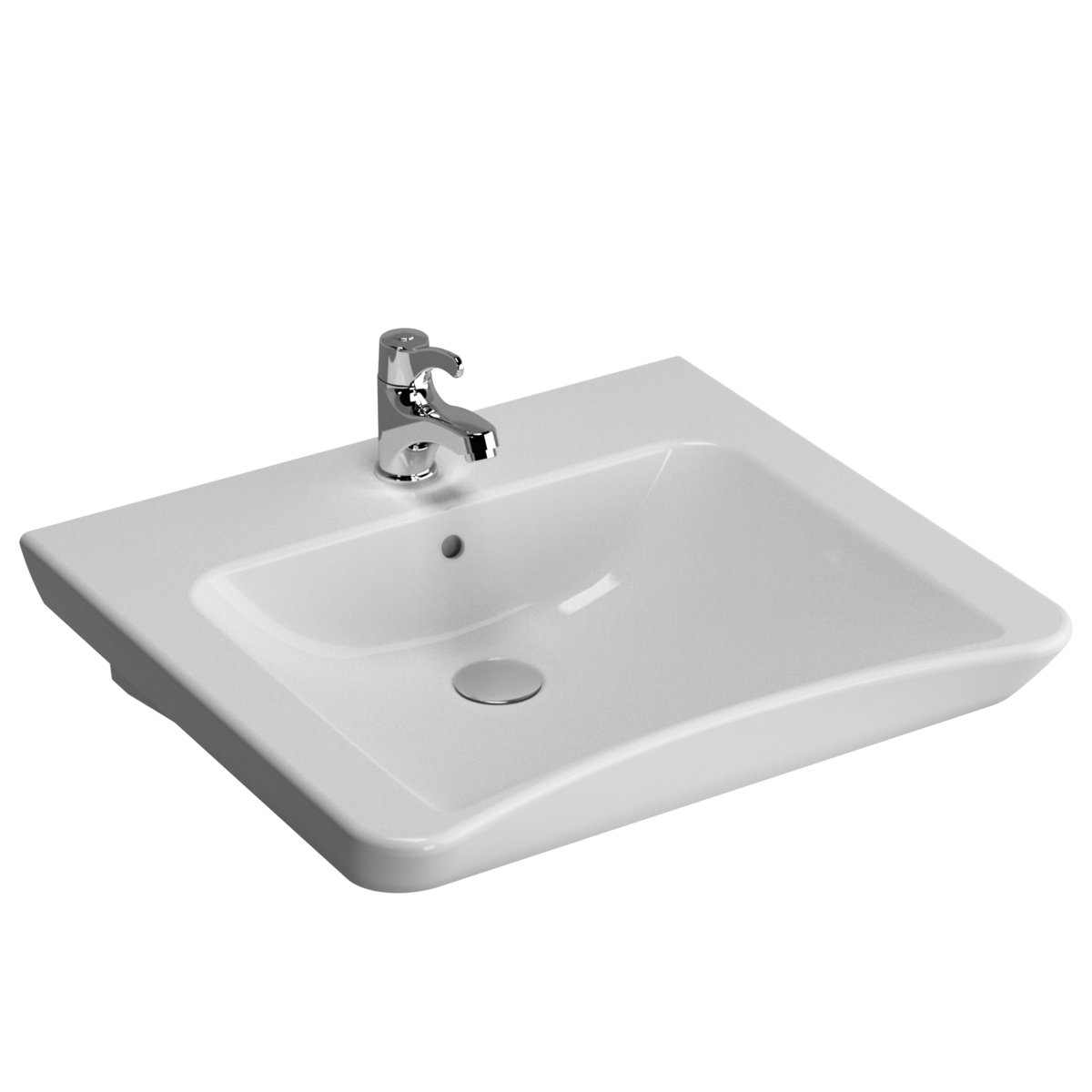Изображение товара Раковина Vitra Conforma 60 см, для людей с ограниченными возможностями, с переливом и угловой устан
