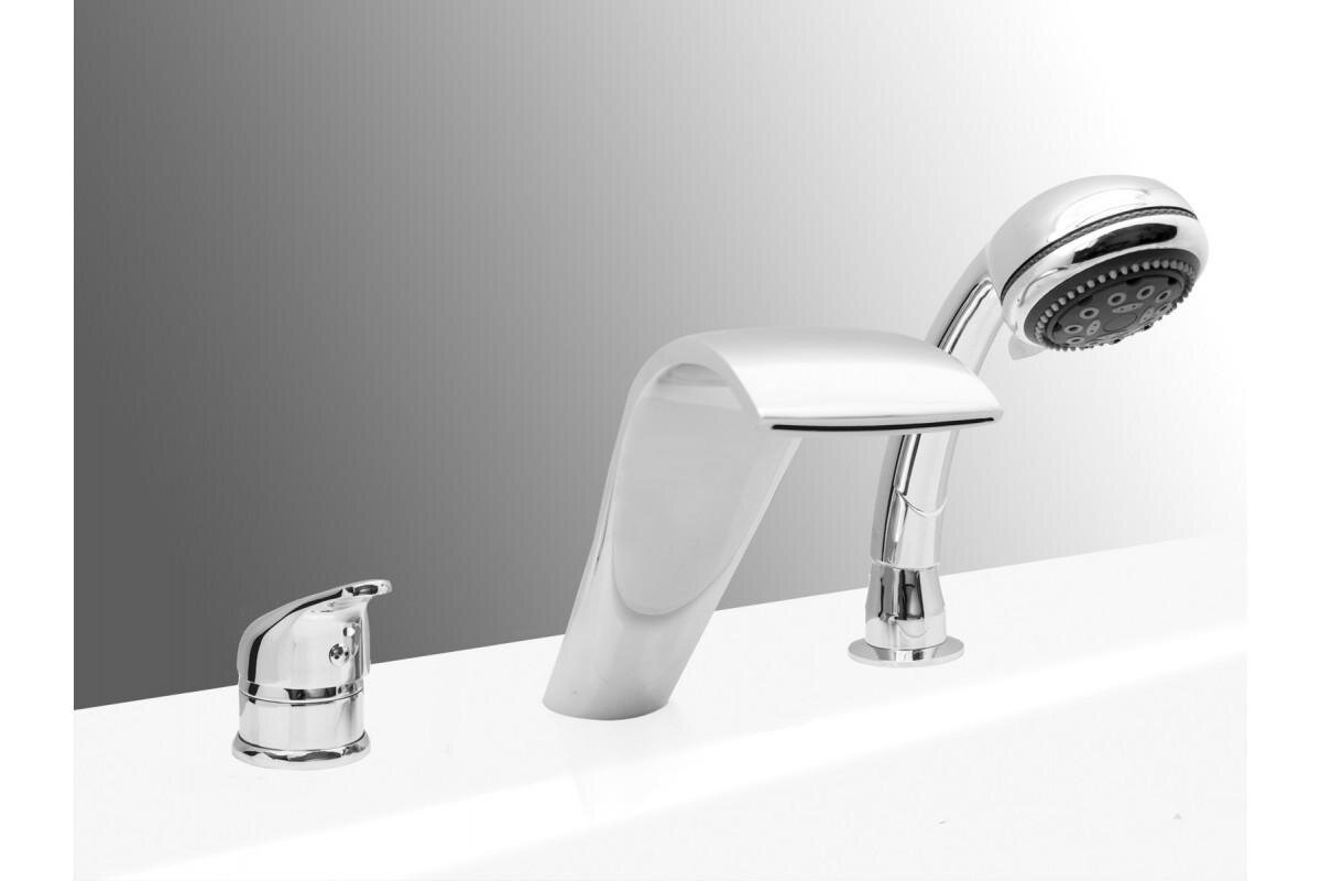 Изображение товара Смеситель ASD Garda Гл000015111, на борт ванны, с душевым гарнитуром, хром