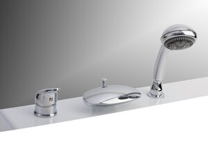 Изображение товара Смеситель ASD Vella-Kit Гл000014955, на борт ванны, с душевым гарнитуром, хром