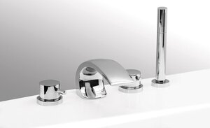 Изображение товара Смеситель ASD Arco Гл000025408, на борт ванны, с душевым гарнитуром, хром