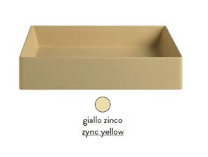 Изображение товара Раковина ArtCeram Scalino 38 SCL001 12 00, накладная, цвет giallo zinco (желтый цинк), 38 х 38 х 11.5 см