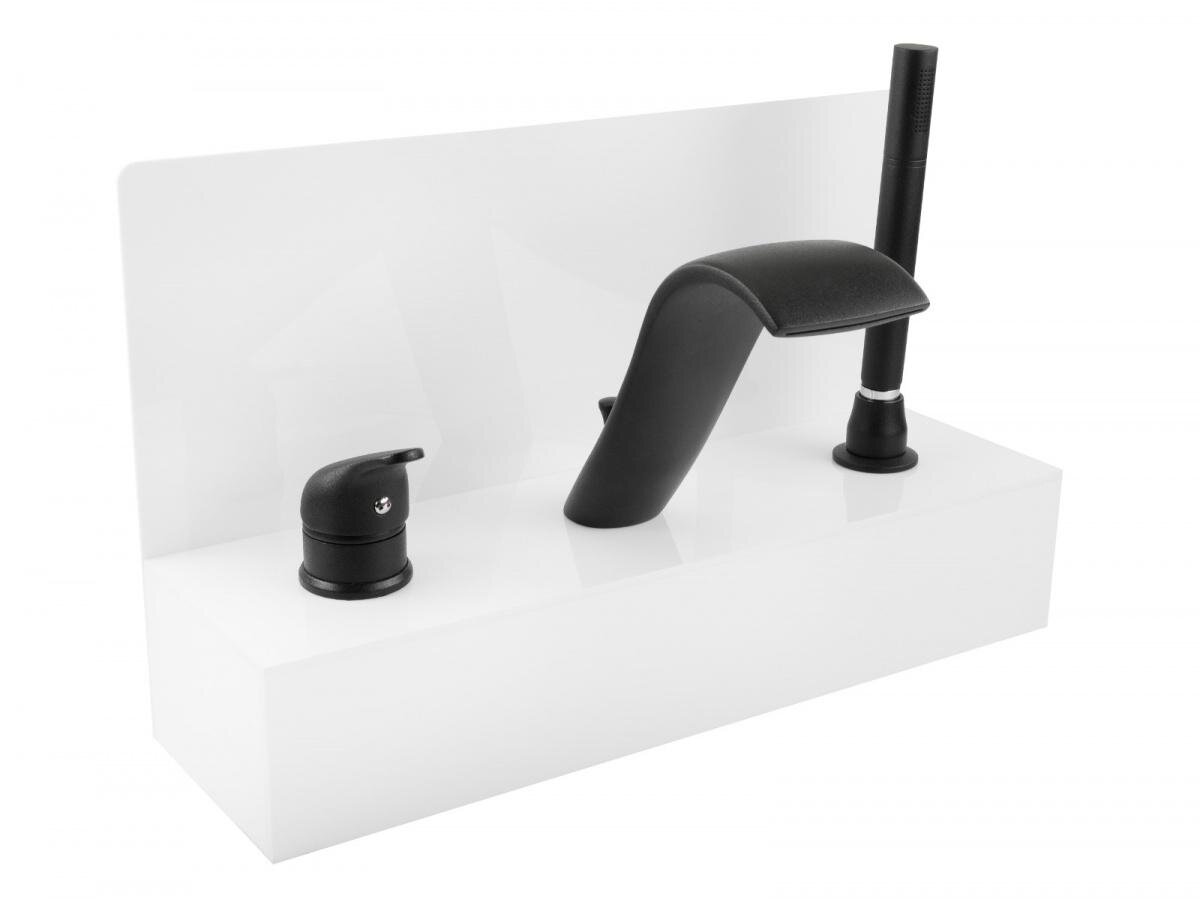 Изображение товара Смеситель ASD Garda для ванны на борт с душевым гарнитуром черный Франция