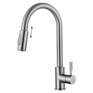 Изображение товара Смеситель для кухонной мойки BelBagno Nova BB-LAM31A-IN, с выдвижным изливом, цвет сатин