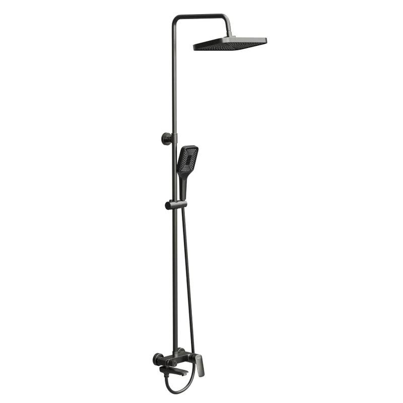 Изображение товара Душевая система BelBagno DUE-VSCM-GM оружейная сталь современная установка