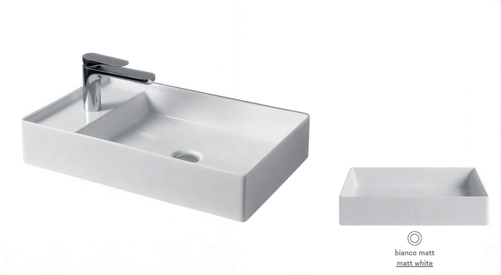 Изображение товара Раковина ArtCeram Scalino 60 SCL003 05 00, накладная, цвет белый матовый, 60 х 38 х 11,5 см