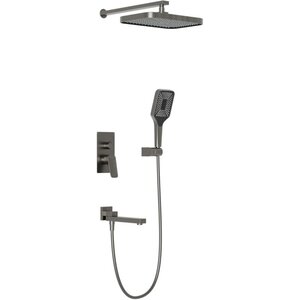 Изображение товара Душевая система BelBagno DUE-VDSET-GM оружейная сталь 3 режима