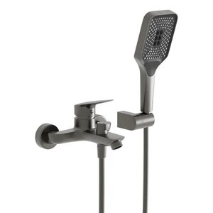 Изображение товара Смеситель для ванны и душа BelBagno DUE-VASM-GM, c душевым гарнитуром, цвет оружейная сталь