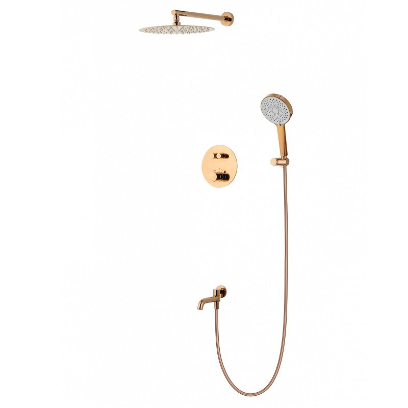 Изображение товара Душевая система Wonzon & Woghand Stick WW-88929010-RG Термо-статическая золото розовое