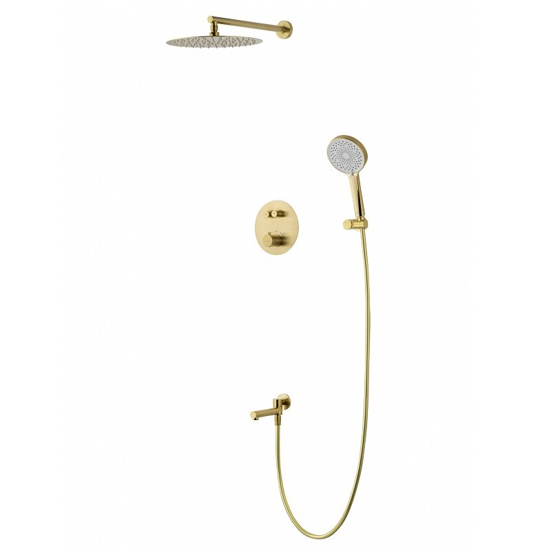 Изображение товара Душевая система Wonzon & Woghand Stick WW-88929010-BG, термостатическая, PVD золото брашированное Изображение товара Душевая система Wonzon & Woghand Stick WW-88929010-BG, термостатическая, PVD золото брашированное