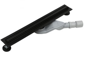 Изображение товара Дренажный канал ALMAes Bajo BG90BL, 90 см, решетка под плитку, черный