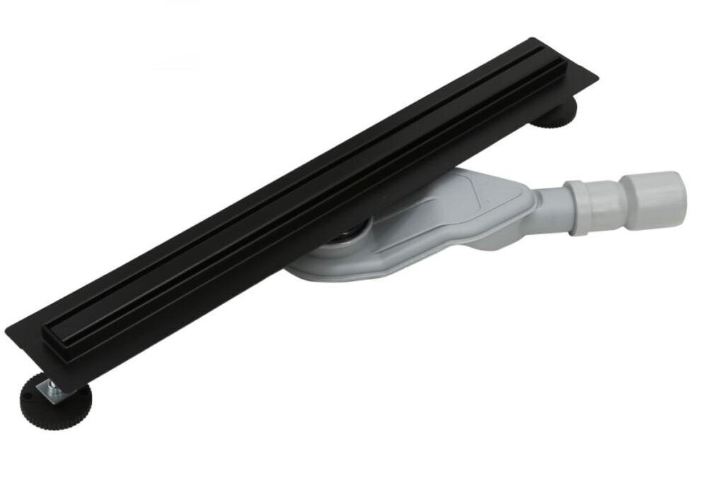 Изображение товара Дренажный канал ALMAes Bajo BG100BL 100 см решетка под плитку черный нержавеющая сталь