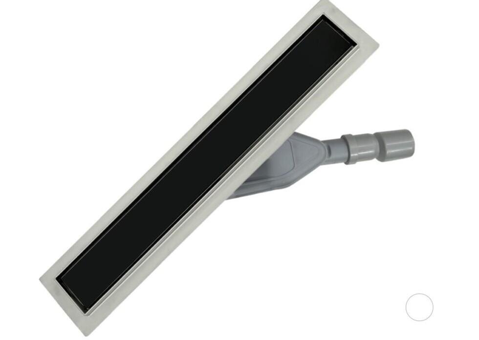 Изображение товара Дренажный канал ALMAes Laguna LG90BL 90 см решетка под плитку черное стекло