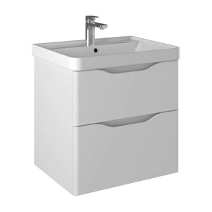 Изображение товара Подвесная белая тумба под раковину Briz Равенна 60 см с двумя ящиками