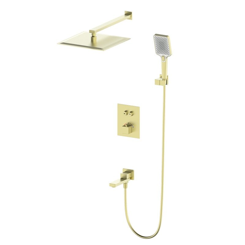 Изображение товара Душевая система Wonzon & Woghand WW-88929003-BG, термостатическая, PVD золото брашированное