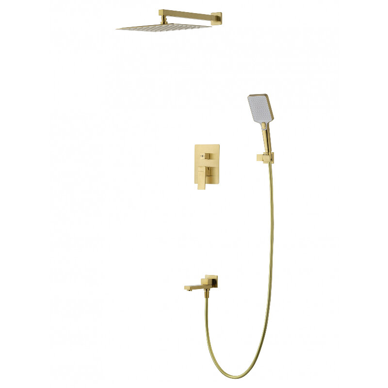 Изображение товара Душевая система Wonzon & Woghand Cube 2.0 WW-88087068-BG, PVD-покрытие, цвет золото брашированное