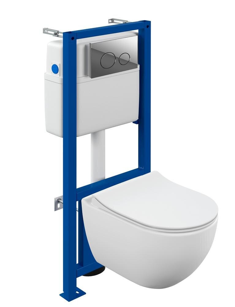 Изображение товара Инсталляция Cersanit Link pro A68267, с безободковым унитазом Brasko smart, крышка микролифт, клавиша Twins хром Изображение товара Инсталляция Cersanit Link pro A68267, с безободковым унитазом Brasko smart, крышка микролифт, клавиша Twins хром