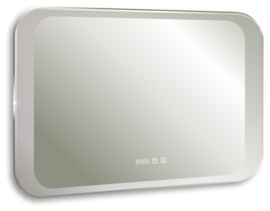 Изображение товара Зеркало Silver Mirrors Indigo Neo LED-00002406, 80 см, LED подсветка, выключатель сенсорный, антизапотевание, часы, белый