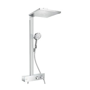 Изображение товара Душевая система Hansgrohe Raindance E 27361000 Showerpipe 300, с термостатом ShowerTablet 350, лицевая часть зеркало, хром