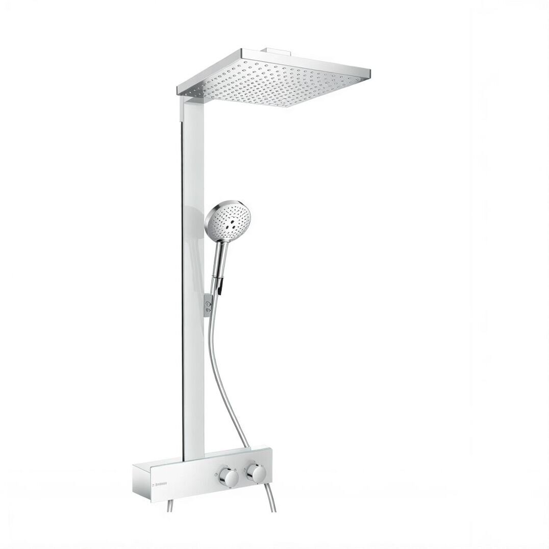 Изображение товара Душевая система Hansgrohe Raindance E 27361000 Showerpipe 300, с термостатом ShowerTablet 350, лицевая часть зеркало, хром