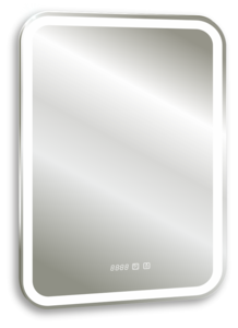 Изображение товара Зеркало Silver Mirrors Malta Neo LED-00002403, 55 см, LED подсветка, выключатель сенсорный, антизапотевание, часы, белый