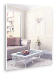 Изображение товара Зеркало Silver Mirrors Алмина LED-00002315, 80 см, LED подсветка, выключатель сенсорный, серый