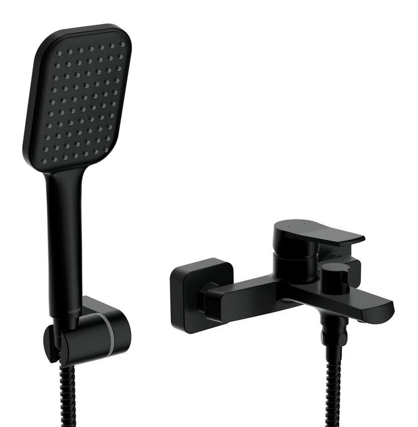 Изображение товара Смеситель Cersanit City A68401 для ванны и душа, черный матовый Изображение товара Смеситель Cersanit City A68401 для ванны и душа, черный матовый